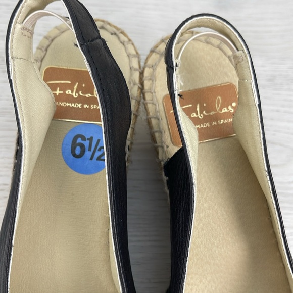 NWOT Fabiolas Espadrilles Black Leather Upper - Picture 7 of 11